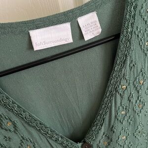 Vintage 90s Soft Surroundings long embroidered dress